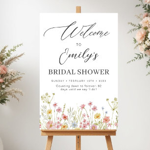 Welcome Sign Wildflower Bridal Shower In Bloom