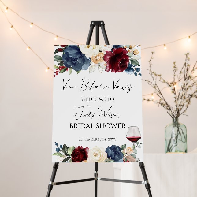 Welcome Sign Wine Tasting Bridal Shower  (In Situ (Stand))