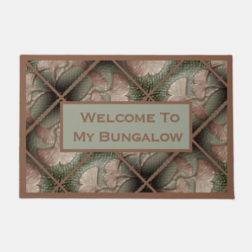  Welcome Sign with Gingko Leaves Doormat