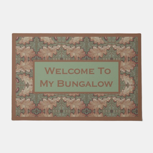  Welcome Sign with Oak Leaves Doormat (Front)