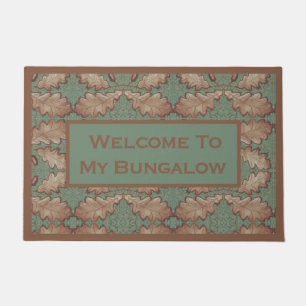 Welcome Sign with Oak Leaves Doormat