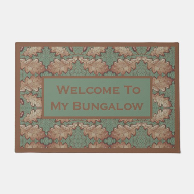  Welcome Sign with Oak Leaves Doormat (Front)