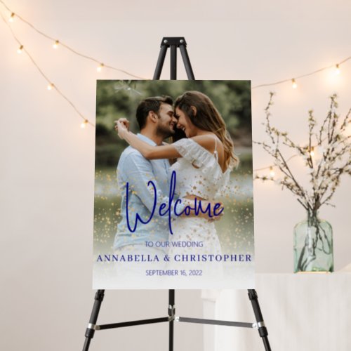 Welcome Sign With Photo and Star Sparkles