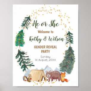 Welcome Sign Woodland Animals Gender Reveal