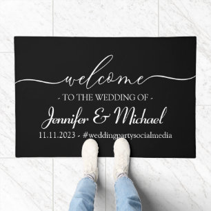 Welcome Signature Wedding Celebration Party Doormat