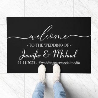 Welcome Signature Wedding Celebration Party Doormat
