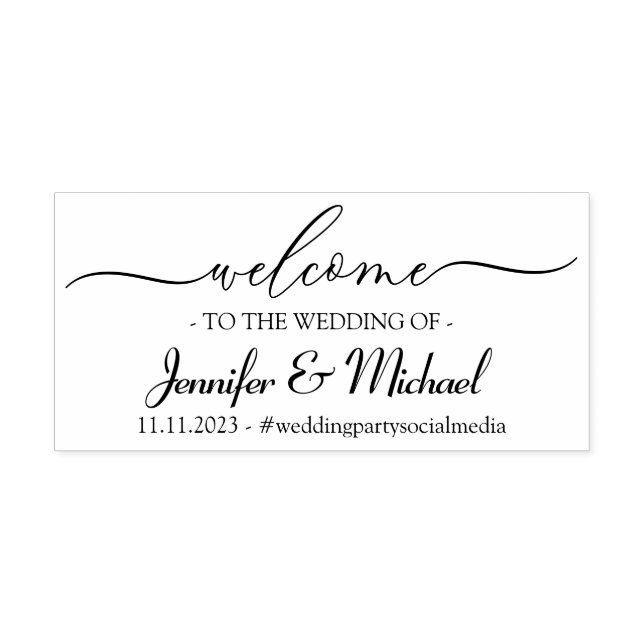 Welcome Signature Wedding Celebration Simple Self-inking Stamp (Design)