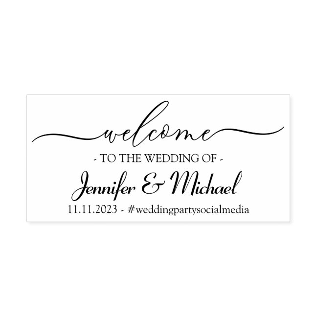 Welcome Signature Wedding Celebration Simple Self-inking Stamp