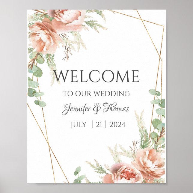 Welcome Signs Blush Roses (Front)