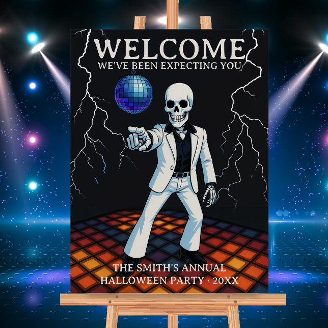 Welcome Skeleton Haunted Disco Halloween Party Foam Board (Welcome Skeleton Haunted Disco Halloween Party Foam Board)