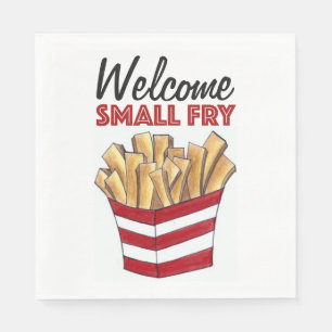 Welcome Small Fry French Fries Foodie Baby Shower Napkins