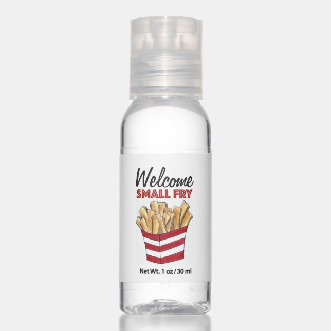 Welcome Small Fry French Fries New Baby Shower Hand Sanitizer (Front)