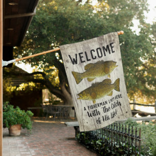 Welcome Smallmouth Bass Fishing Love of Life House Flag