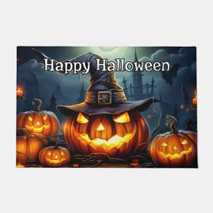 Welcome - Spooky Glowing Nefarious Pumpkins Doormat
