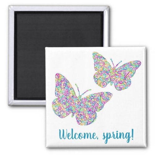 Welcome Spring Butterfly Magnet