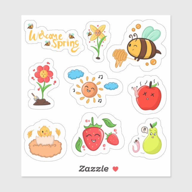 Welcome Spring elements set 2 planner  Sticker (Sheet)