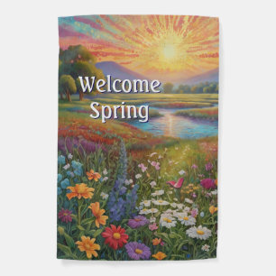 Welcome Spring Garden Flag