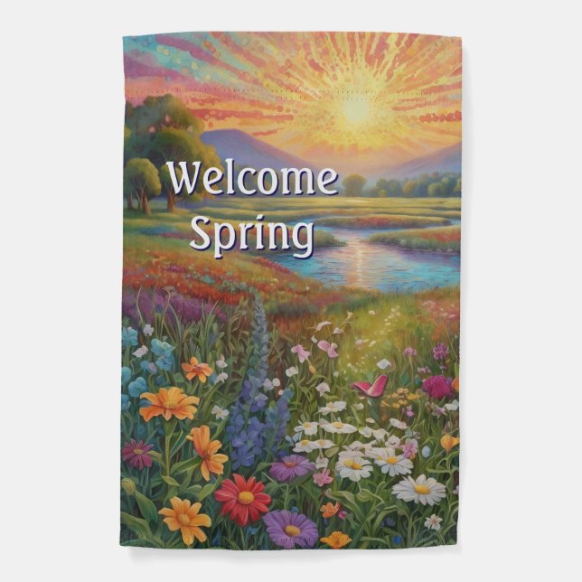 Welcome Spring Garden Flag (Front)