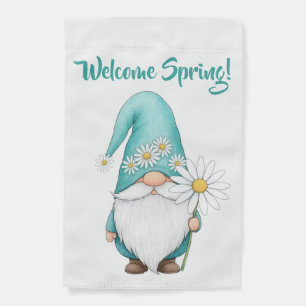 Welcome Spring Gnome Garden Flag