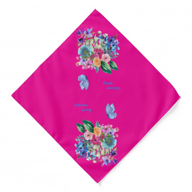 Welcome spring Pet  Bandana (Front)