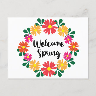 Welcome Spring Post Care Announcement Postcard