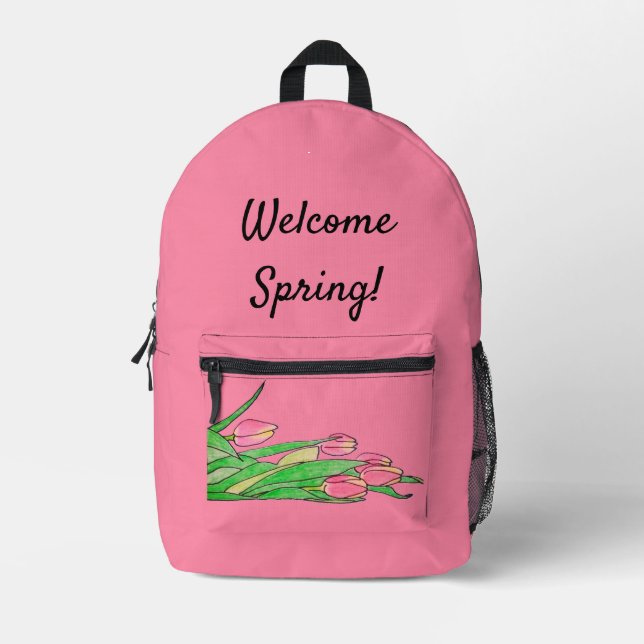Welcome Spring!  Printed Backpack (Front)
