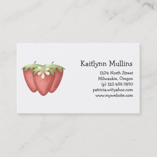 Welcome Spring · Strawberries &amp; Flower Business Card