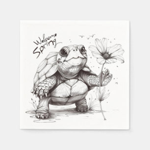 Welcome Spring" Turtle Napkins! 🌼🐢 Napkins