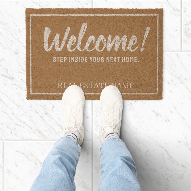 Welcome! Step Inside Your Next Home – Real Estate  Fiber Doormat (Creator Uploaded)