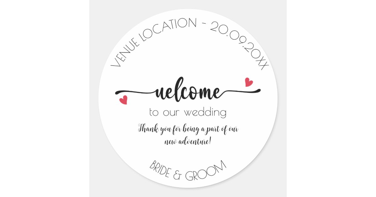 Engegment Sticker Welcome Sticker, Wedding, Engagement, Party Classic Round Sticker | Zazzle