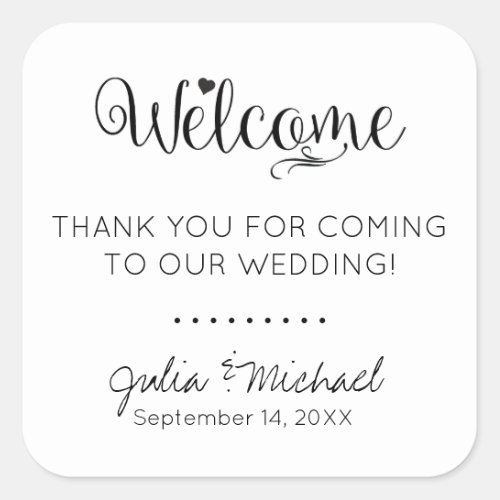 Welcome Sticker Wedding for Favors Hotel Bags