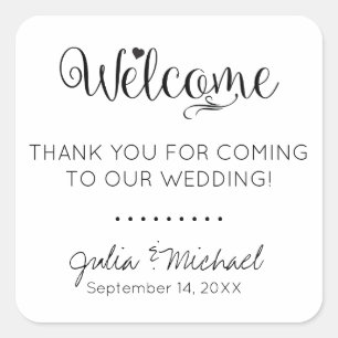 Welcome Sticker Wedding for Favors, Hotel Bags
