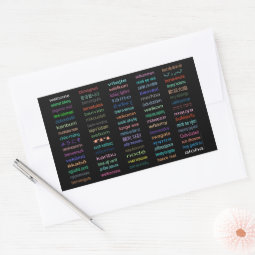 Welcome Stickers : 80 Languages / Black | Zazzle