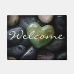 Welcome Stone Heart Doormat