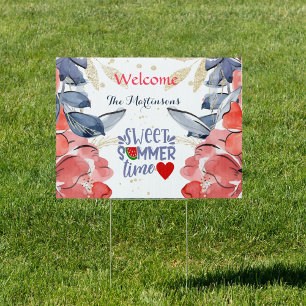 Welcome Summer BBQ Picnic Personalized Sign