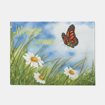 Welcome Summer Monarch Butterfly Door Mat by SharonKMoore at Zazzle