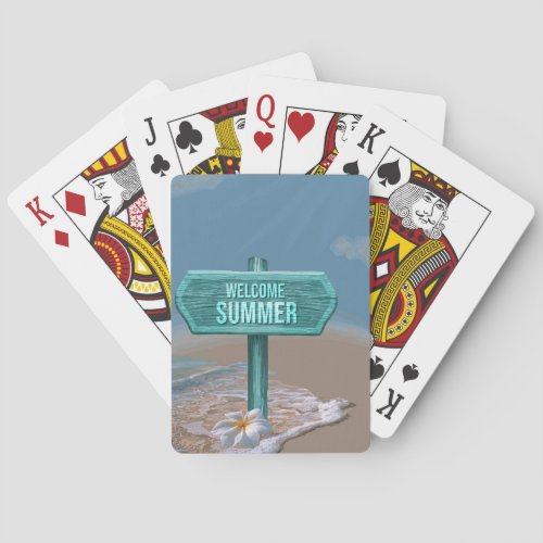 Welcome Summer Vector Drawing Poker Cards