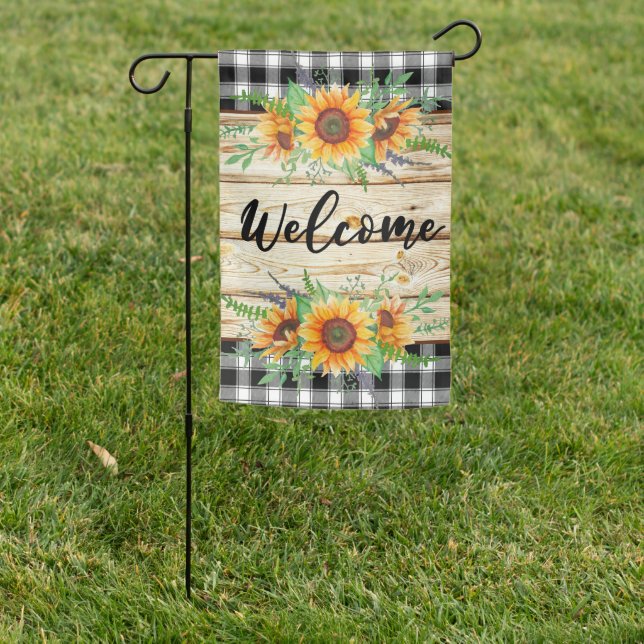 Welcome Sunflower Country Style Garden Flag (In SItu)
