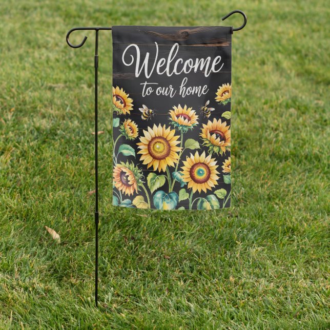 Welcome Sunflower Garden Flag (In SItu)