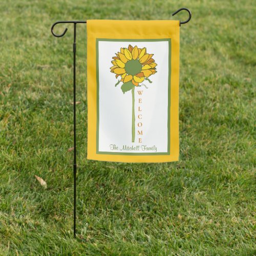 Welcome Sunflower Personalized Garden Flag