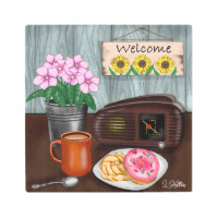 Welcome, Sunflowers, Donuts and Coffee