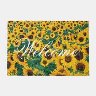 Welcome Sunflowers Personalize Doormat