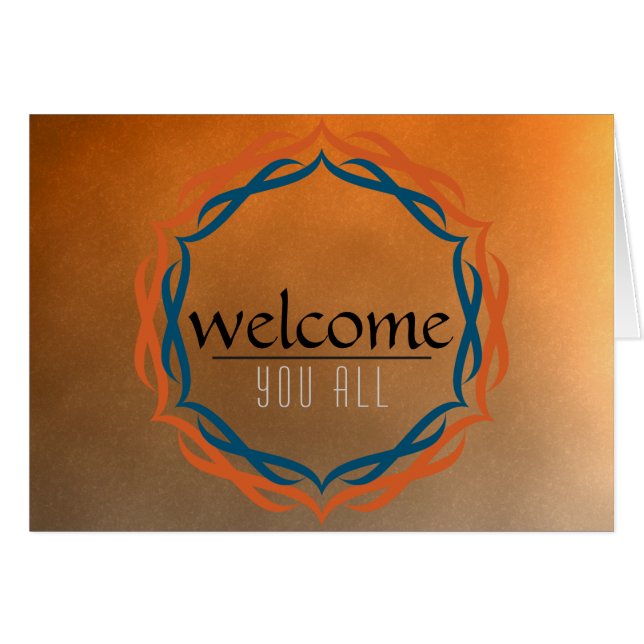 Welcome Sunset Mandala Damask Red Black Clouds Cards (Front Horizontal)