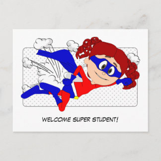 Welcome Super Student Girl Postcard Back to School