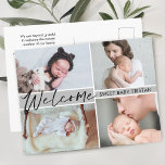 Welcome Sweet Baby Birth Announcement Postcard<br><div class="desc">Message me if you need assistance or have any special requests.</div>