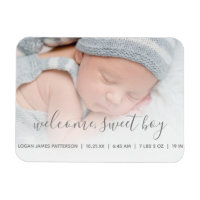 Welcome, Sweet Boy Photo Baby Announcement