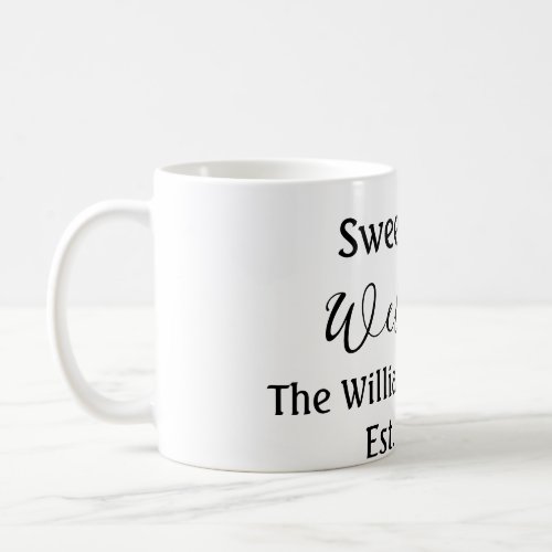 Welcome sweet home add family name year Est Text  Coffee Mug
