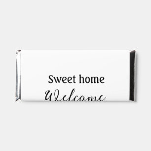 Welcome sweet home add family name year Est. Text Hershey Bar Favors
