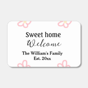 Welcome sweet home add family name year Est. Text Matchboxes