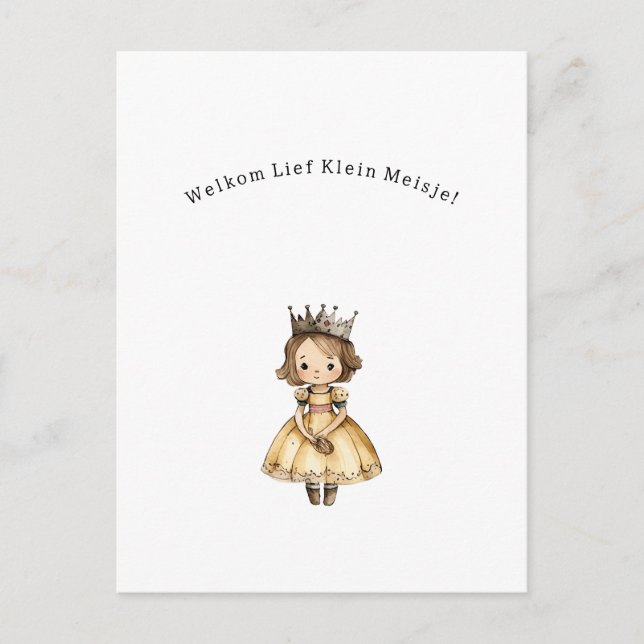Welcome Sweet Little Girl New Baby Card (Front)